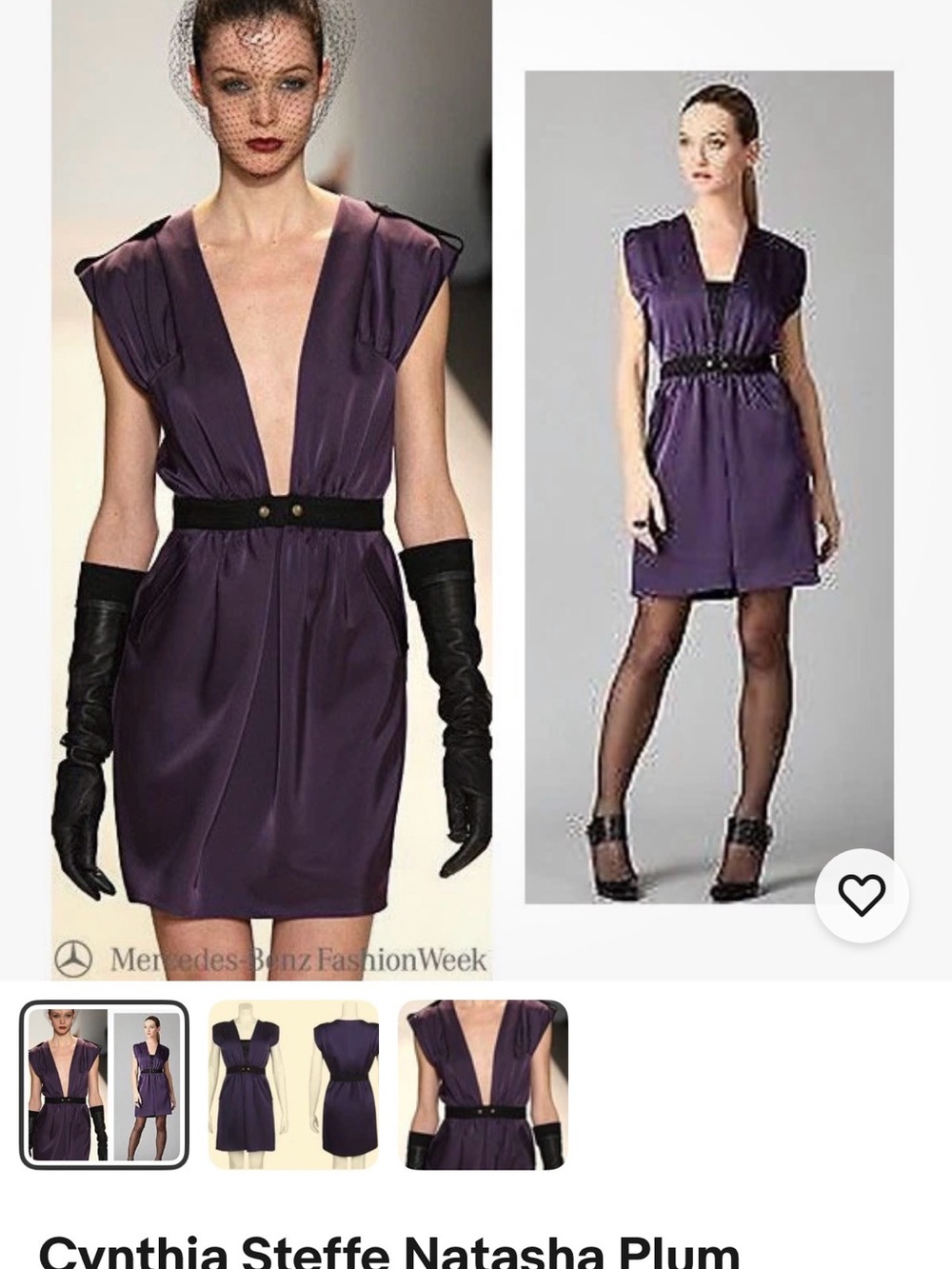 Cynthia Steffe Deep Plum Plunging V-Neck Mini Dress